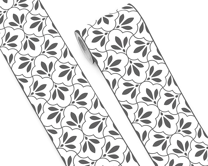 FLFK Wallpaper Border Black and White Patterns Peel and Stick Wall Border Self by FLFK
