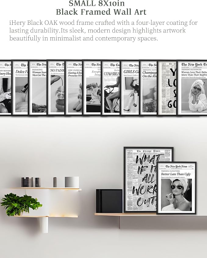 iHery Small Premium Natural Black OAK Wood 8x10in Cowgirls Go Coastal Trendy - Image 4