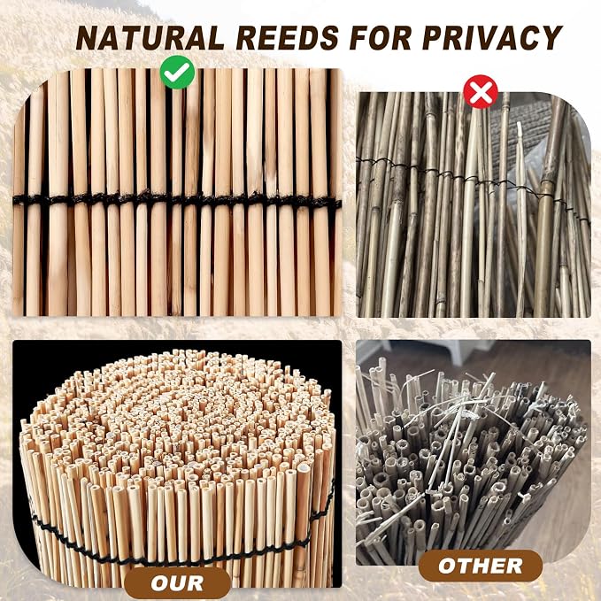 Reed Fencing Rolls, Decorative Bamboo Fencing 5ft High Roll Reed Screen - Image 5
