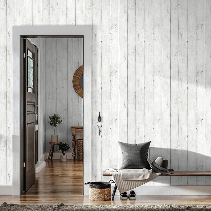 practicalWs 17.7''×393.7'' Wood Shiplap Peel and Stick Wallpaper, Self Adhesive - Image 5
