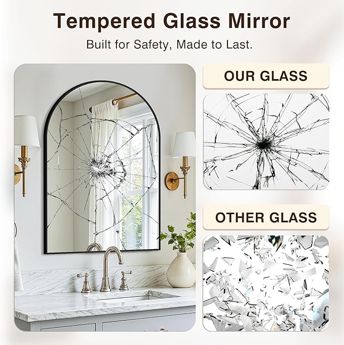 Vanity Bathroom Mirror for Wall, 2 Pack 30"x20" Arched Bathroom Mirror for Over - Image 5