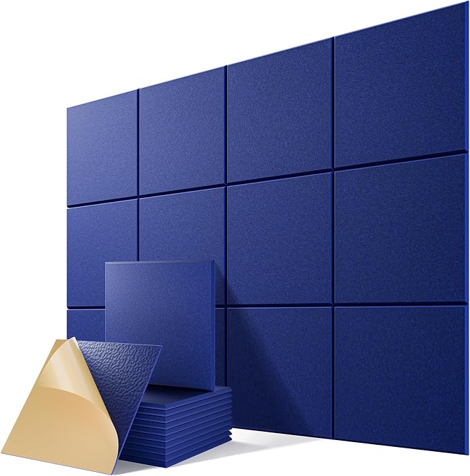 12 Pack Self-Adhesive Acoustic Panels, Soundproof Wall Panels by Lebenforce