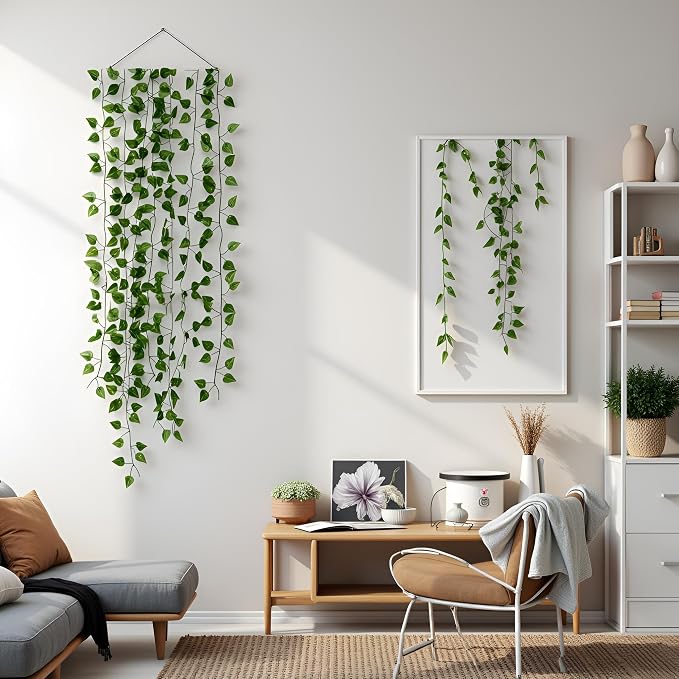 450 Feet 60 Pack Fake Greenery Hanging Garland, Artificial Ivy Leaf Plants - Image 7