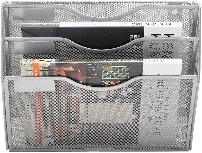 EASEPRES 3 Pocket Mesh Hanging Wall File Organizer, Wall Mounted Mail Paper - Image 7