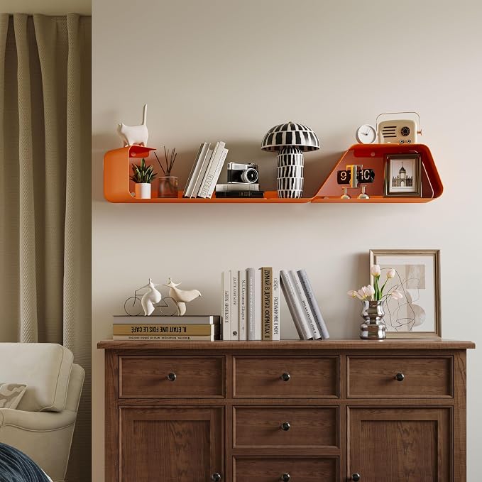 Sttoraboks Floating Wall Shelves Set of 3, Metal Mounted Shelf - Image 9