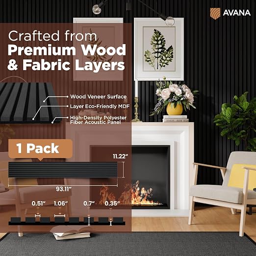 Avana Modern Acoustic Wood Wall Panels –93.2x11.25 Inch Panels – Fits 94x12 - Image 4
