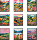Plant Floral Landscape Wall Art Set of 9, Colorful Abstract Nature Landscape by Unknown