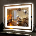 ROLOVE 22x19 Inch Lighted Vanity Mirror, Large LED Makeup Mirror by ROLOVE
