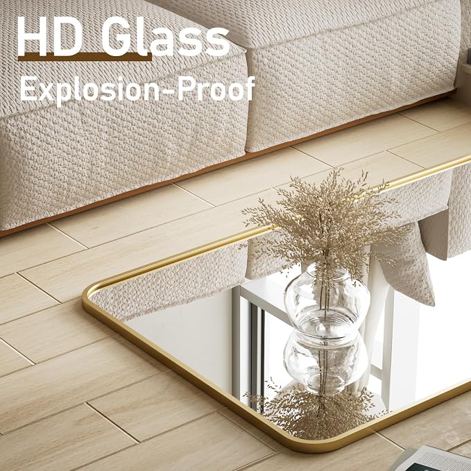 BEAUTYPEAK Gold Full Length Mirror, Suitable - Image 2