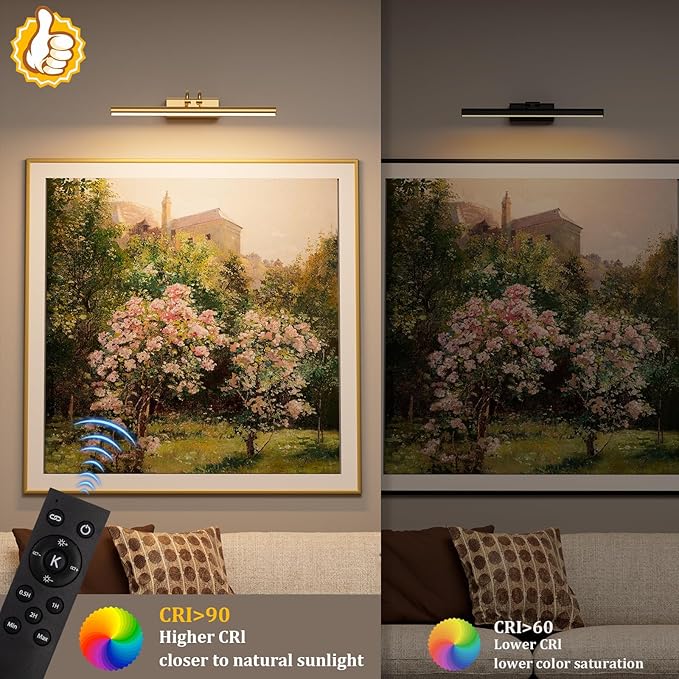 Battery Operated Wall Light for Living Room, 4000mAh Picture Light for Wall Set - Image 3