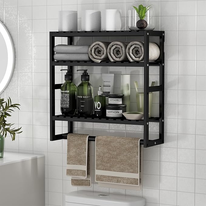 PPN Towel Rack Bathroom Storage Shelves Over The Toilet by PPN
