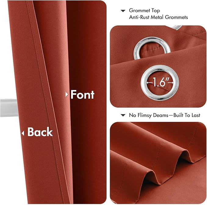 MIULEE Blackout Curtains for Bedroom Living Room 2 Panels, Thermal Insulated - Image 4