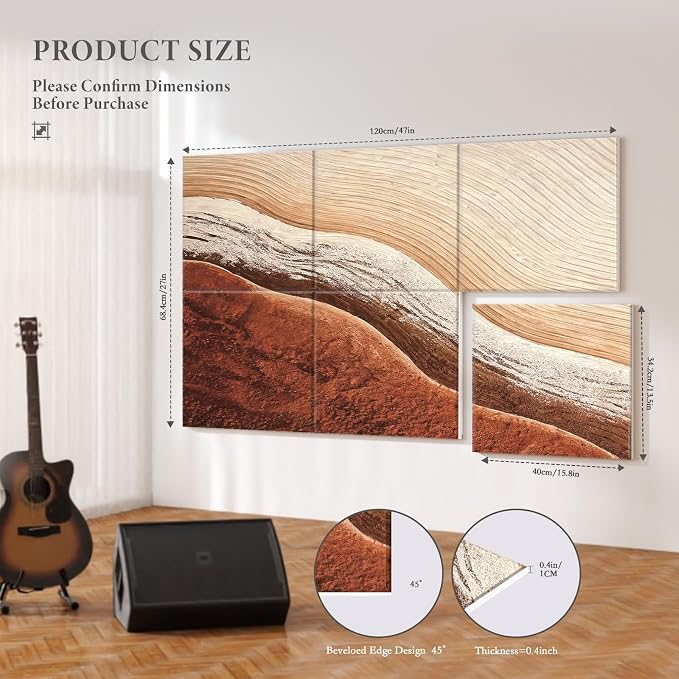 JBER Acoustical Wall Panels, 47.2×27 Inches Art Acoustic Panels, Decorative - Image 2