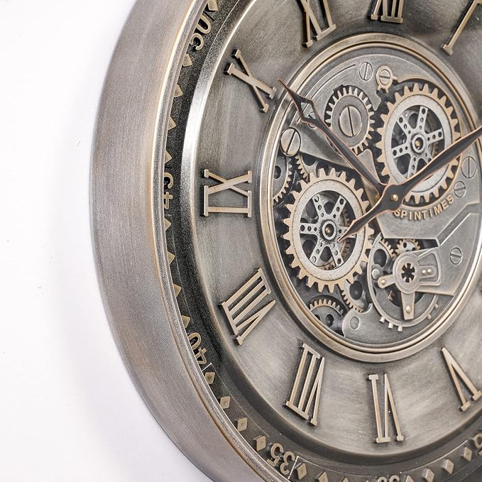 CLXEAST 24 Inch Large Moving Gear Wall Clock - Image 3