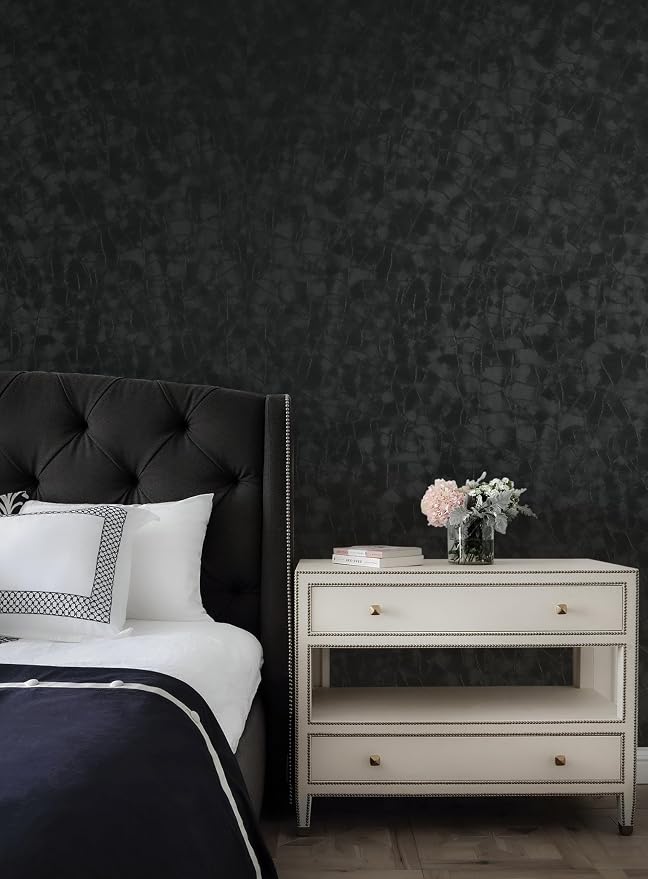 Yasinet Peel and Stick Wallpaper Black Removable Wallpaper Modern Black Contact - Image 8