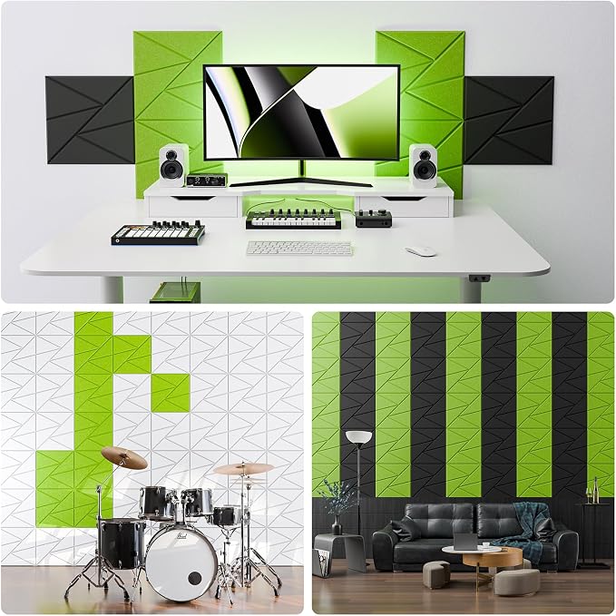 12 Pack Acoustic Panels with Self-Adhesive, Sound Panels High Density, - Image 4