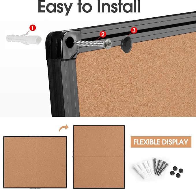 Extra Large Cork Bulletin Board 48" X 48", Foldable Notice Pin Board - Image 7