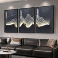Large Framed Modern Abstract Mountain Wall Art by Cuspin