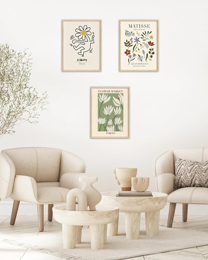 Abstract Matisse Wall Art Decor, Unframed Flower Market Print Posters Set of 3 - Image 6
