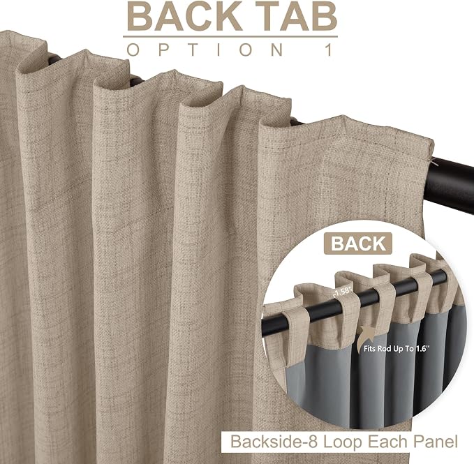 100% Blackout Shield Linen Blackout Curtains - Image 3