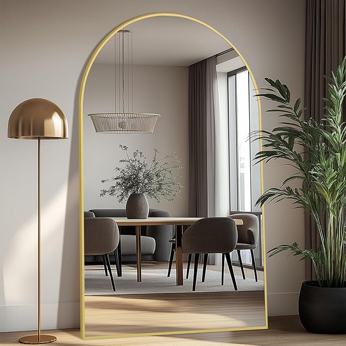 Large Mirror Full Length 76"X44", Oversized Arched Floor Mirror by MirrMuse