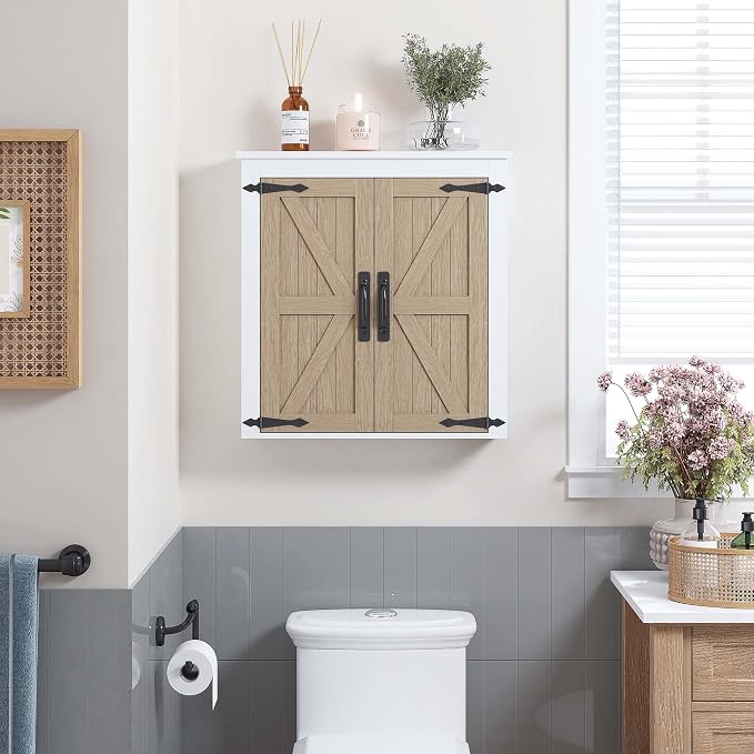 Spirich Bathroom Wall Cabinet Over Toilet, Farmhouse Wall Mounted Medicine - Image 5
