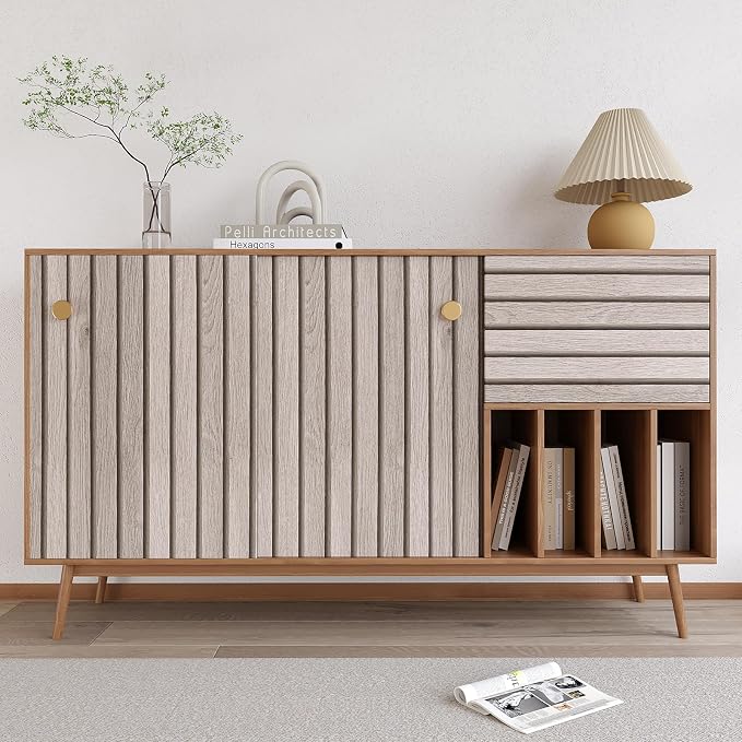 VEELIKE Rustic Grey Oak Wood Slat Peel and Stick Wallpaper 24''x118'' Faux Wood - Image 7