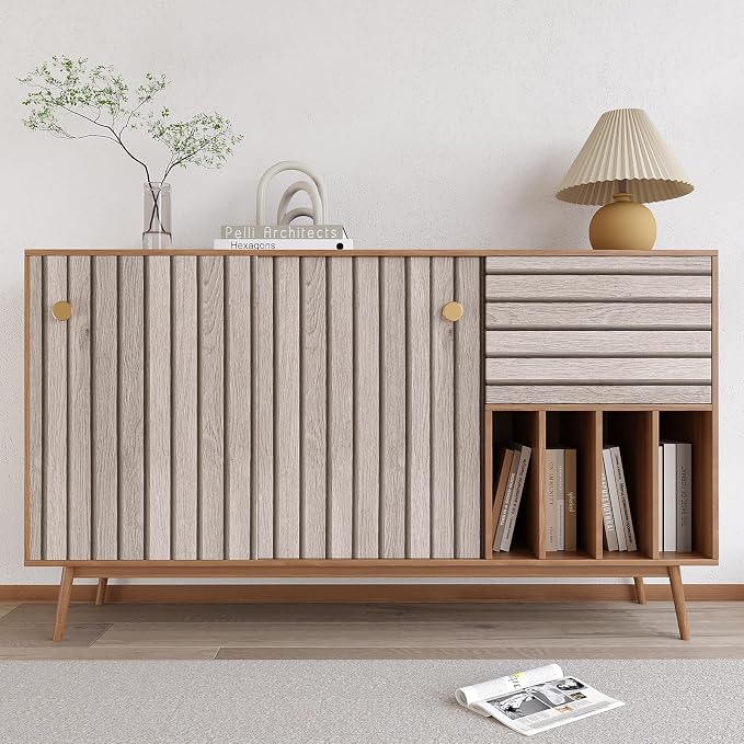 VEELIKE Rustic Grey Oak Wood Slat Wallpaper Peel and Stick Faux Wood Panel Wall - Image 7