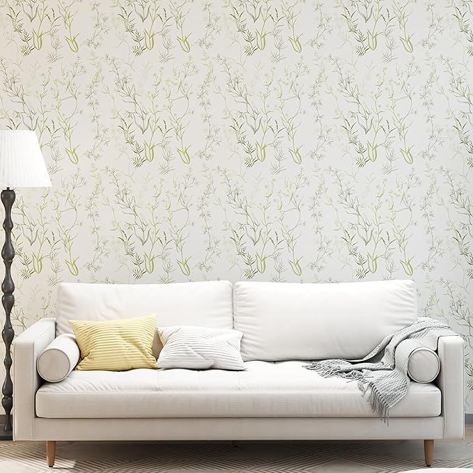 Timeet Floral Peel and Stick Wallpaper Botanical Wildflower Self Adhesive Wall - Image 3