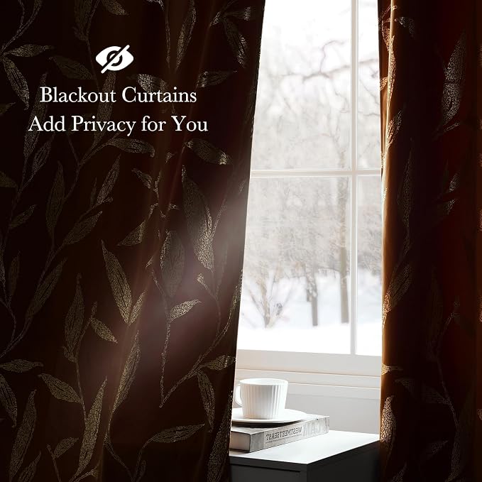 NICETOWN Burnt Orange Velvet Curtains 96" Long - Image 7