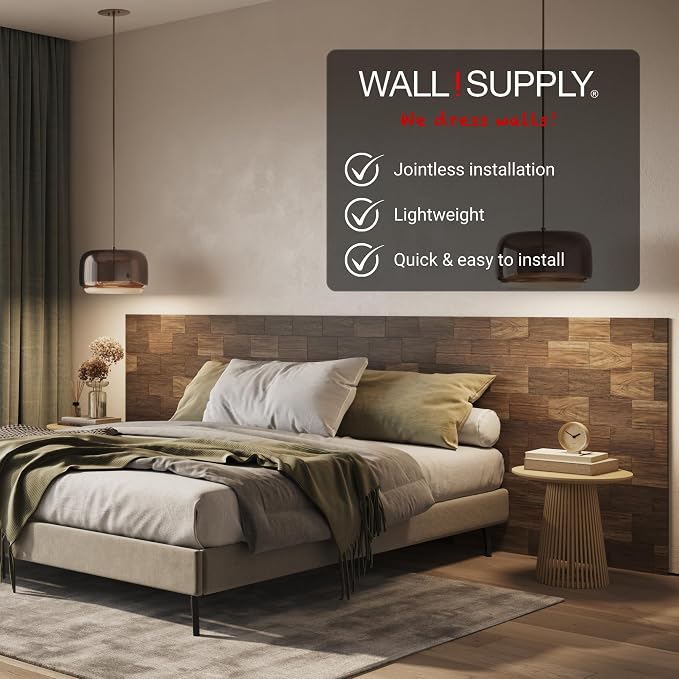 Wall!Supply 3D Wall Panels – Reclaimed Squared Asian Teak Wood – Home Decor - Image 3