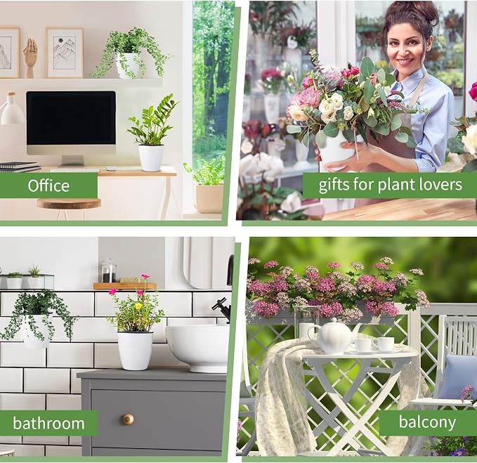 Yungyan 20 Sets 5" Self Watering Hanging Planter White Lazy Flower Pots Plastic - Image 7