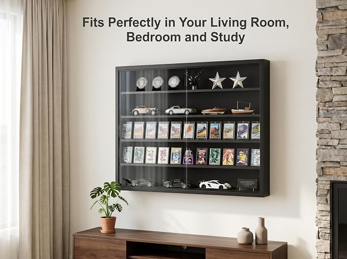 5-Tier Wall Mounted Display Cabinet, No Assembly Required Ready to Use Out of - Image 4
