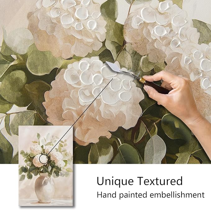 Hand painted Rustic Farmhouse Flower Canvas Wall Art, Soothing Calming Nature - Image 2