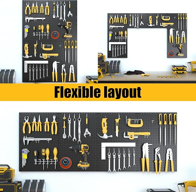 Spampur Peg Board, 8 Pack Metal Pegboard Panels - Image 5