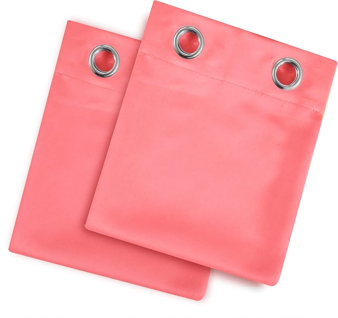 LEMOMO Blackout Curtains 38 x 84 inch/Coral Curtains Set of 2 Panels/Thermal - Image 9