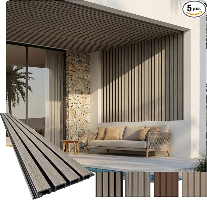 From Plain to Beautiful in Hours WPC Exterior Wall Slat Panels Waterproof by DecorativeCeilingTiles