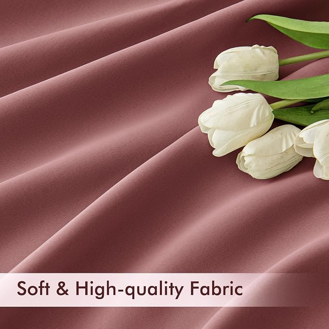 MIULEE Dusty Rose Back Tab Blackout Curtains 72 Inches Long 2 Panels Set - Image 6
