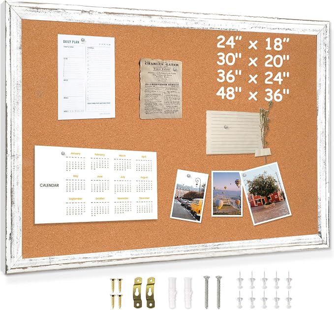 DOLLAR BOSS White Cork Board for Wall by DOLLARBOSS