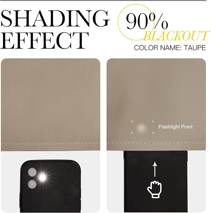 NICETOWN Taupe Room Darkening Curtains - Image 4