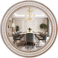 30 Inches Farmhouse Large Round Wall Mirrors Wooden, Rustic Decorative Circle by DecointoWallDecor