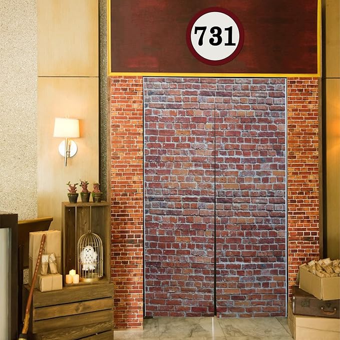 Brick Wall Party Backdrop, Wall Decoration, Curtains Door, Old Red Brick Wall - Image 5