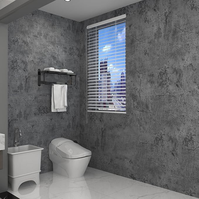 3yecao 16"×197" Extra Thick Dark Blue Grey Concrete Wallpaper Peel and Stick - Image 8