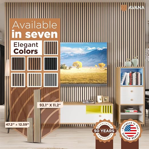 Avana Modern Acoustic Wood Wall Panel –93.2x11.25 Inch Panels – Fits 94x12 - Image 7