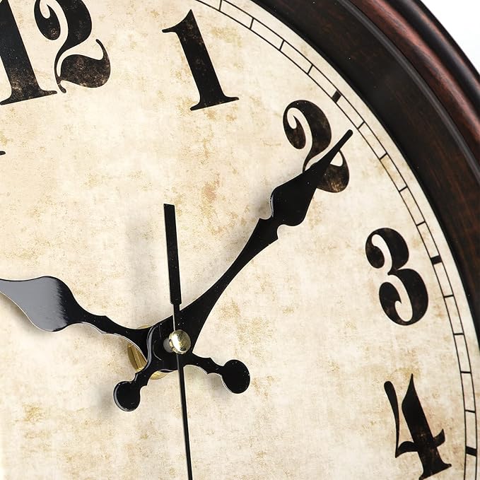 TOPZEA Retro Wall Clock, 12 Inch Silent Non-Ticking Classic Clocks Decorative - Image 3