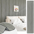 Grey Wood Grain Slat Panels for Interior Wall Decor 197"x23.6" Peel and Stick by STICKEEP