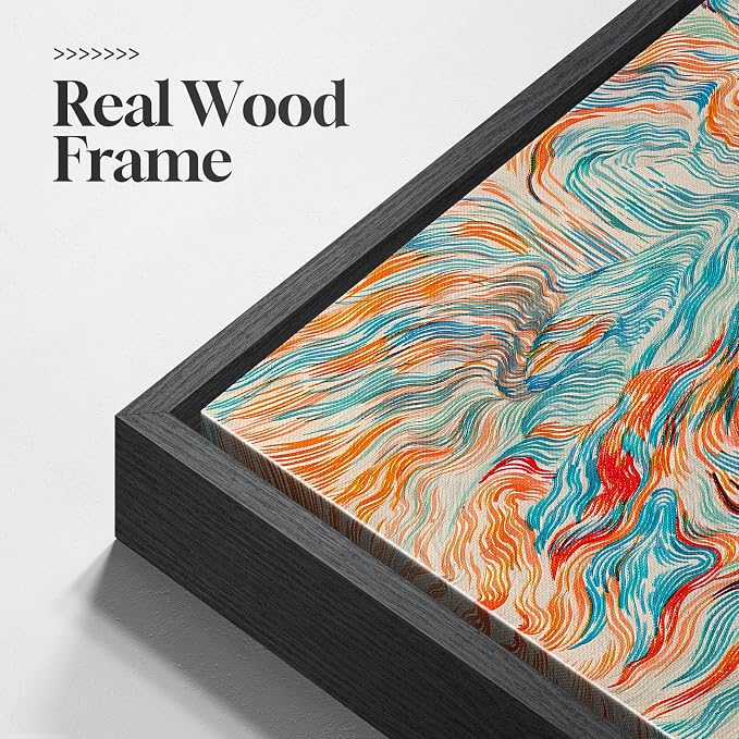Extra Large Framed Colorful Abstract Wall Art - Image 6