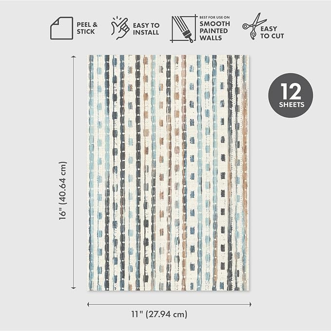 Main Street Peel and Stick Wallpaper Eco-Friendly Sheets 12 Pack, 11 X 16 Inch - Image 2
