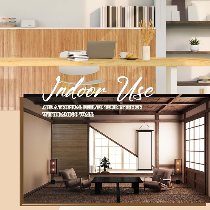 Juexica 2 Pcs Natural Bamboo Wall Panel 24 x 96 Inch Bamboo Covering Renewable - Image 6