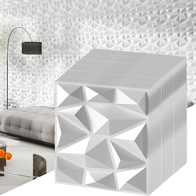 Giantex 100 Pack 3D Wall Panels, Lightweight Waterproof, DIY Cut & Paint by Giantex